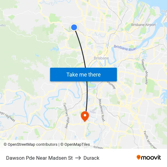 Dawson Pde Near Madsen St to Durack map