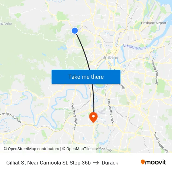 Gilliat St Near Camoola St, Stop 36b to Durack map