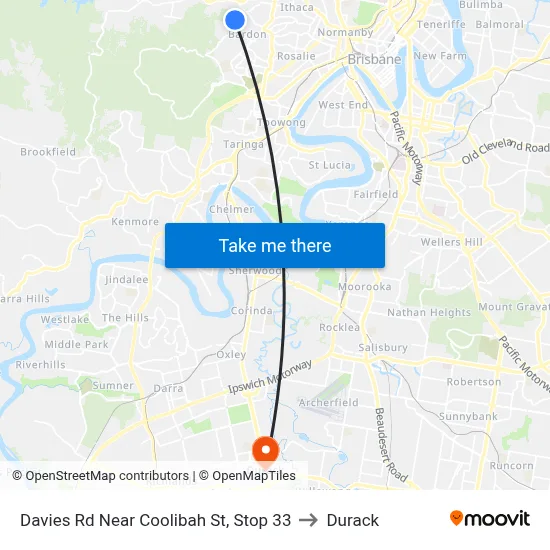 Davies Rd Near Coolibah St, Stop 33 to Durack map