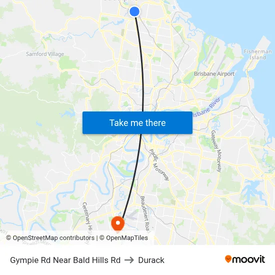 Gympie Rd Near Bald Hills Rd to Durack map
