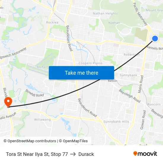 Tora St Near Ilya St, Stop 77 to Durack map