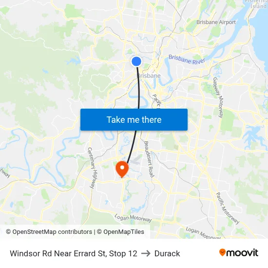 Windsor Rd Near Errard St, Stop 12 to Durack map