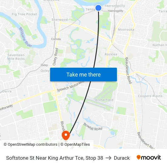 Softstone St Near King Arthur Tce, Stop 38 to Durack map