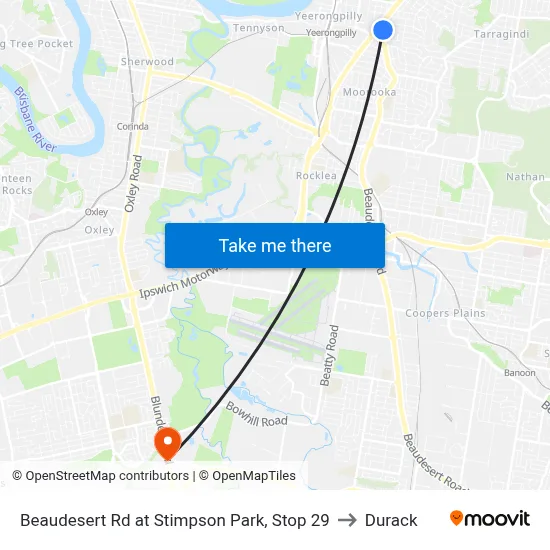 Beaudesert Rd at Stimpson Park, Stop 29 to Durack map