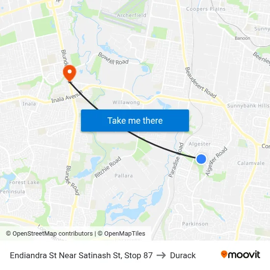 Endiandra St Near Satinash St, Stop 87 to Durack map