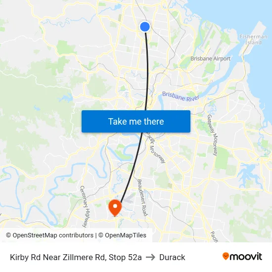 Kirby Rd Near Zillmere Rd, Stop 52a to Durack map