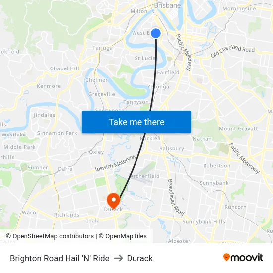 Brighton Road Hail 'N' Ride to Durack map