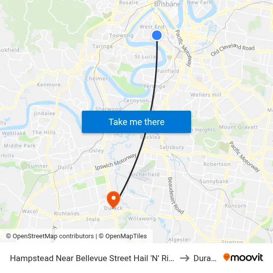 Hampstead Near Bellevue Street Hail 'N' Ride to Durack map