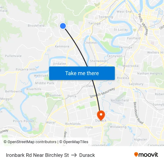 Ironbark Rd Near Birchley St to Durack map