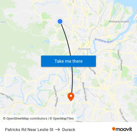 Patricks Rd Near Leslie St to Durack map