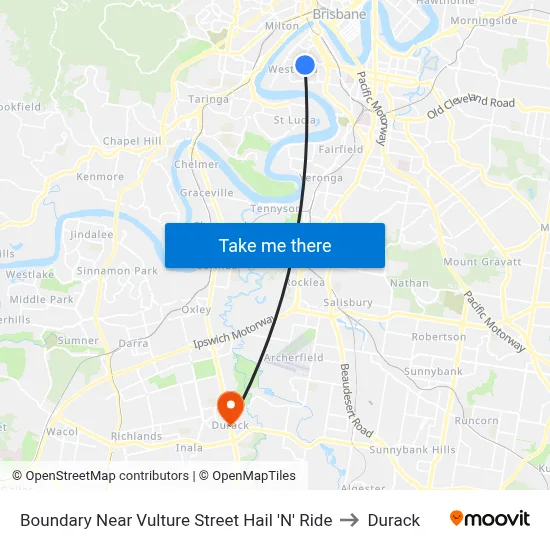 Boundary Near Vulture Street Hail 'N' Ride to Durack map