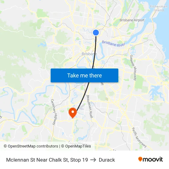 Mclennan St Near Chalk St, Stop 19 to Durack map