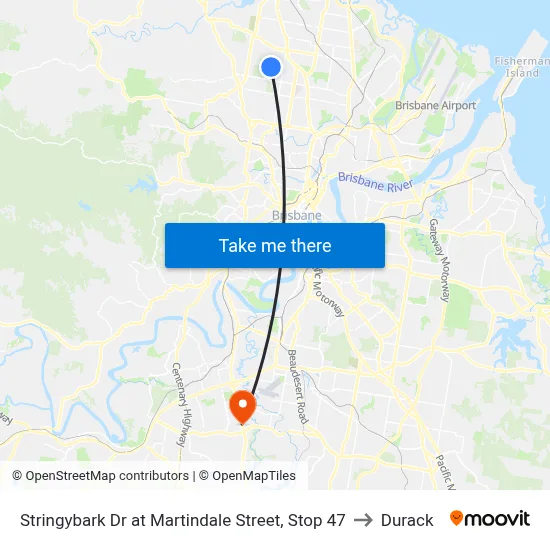 Stringybark Dr at Martindale Street, Stop 47 to Durack map