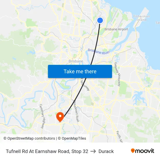 Tufnell Rd At Earnshaw Road, Stop 32 to Durack map