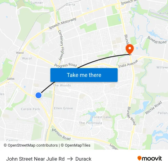 John Street Near Julie Rd to Durack map