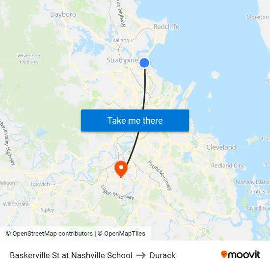Baskerville St at Nashville School to Durack map