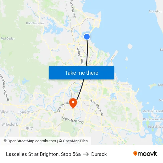 Lascelles St at Brighton, Stop 56a to Durack map