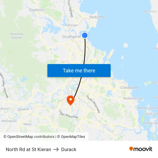 North Rd at St Kieran to Durack map