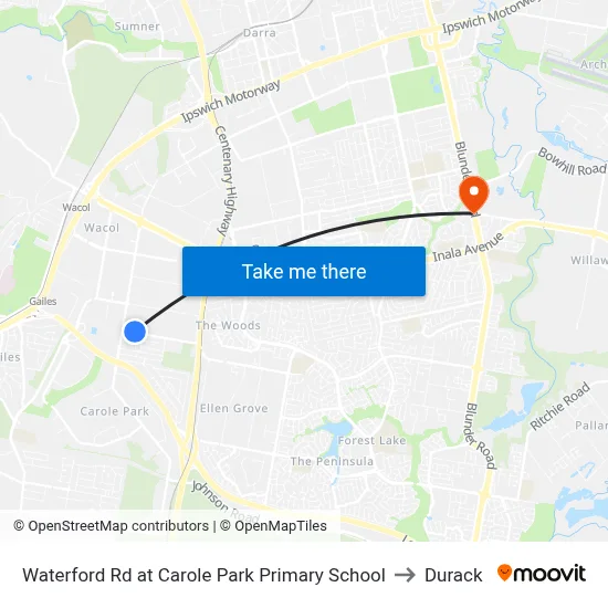 Waterford Rd at Carole Park Primary School to Durack map