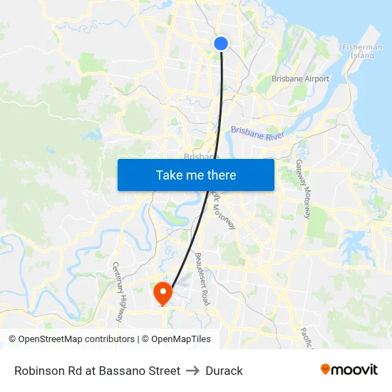 Robinson Rd at Bassano Street to Durack map