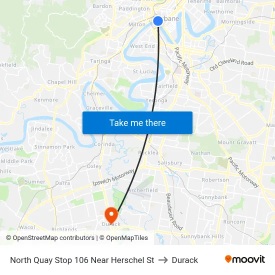 North Quay Stop 106 Near Herschel St to Durack map