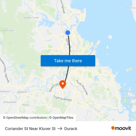 Coriander St Near Kluver St to Durack map