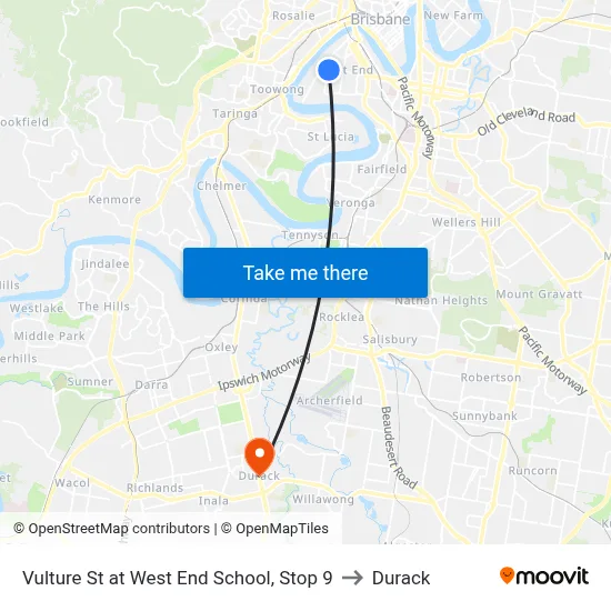 Vulture St at West End School, Stop 9 to Durack map