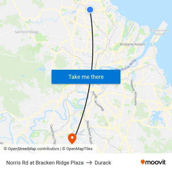 Norris Rd at Bracken Ridge Plaza to Durack map