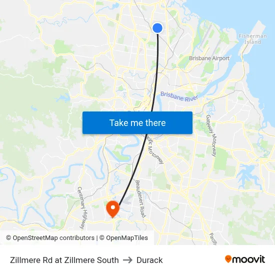 Zillmere Rd at Zillmere South to Durack map