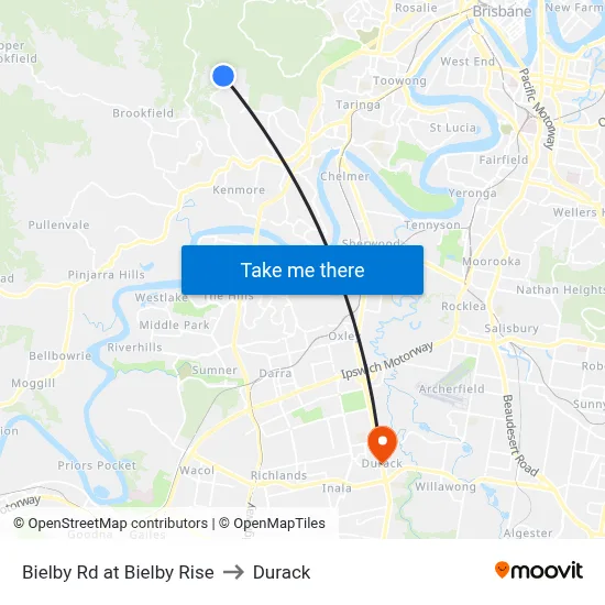 Bielby Rd at Bielby Rise to Durack map