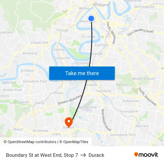 Boundary St at West End, Stop 7 to Durack map