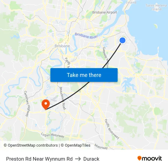 Preston Rd Near Wynnum Rd to Durack map