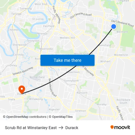 Scrub Rd at Winstanley East to Durack map
