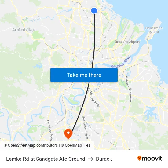 Lemke Rd at Sandgate Afc Ground to Durack map