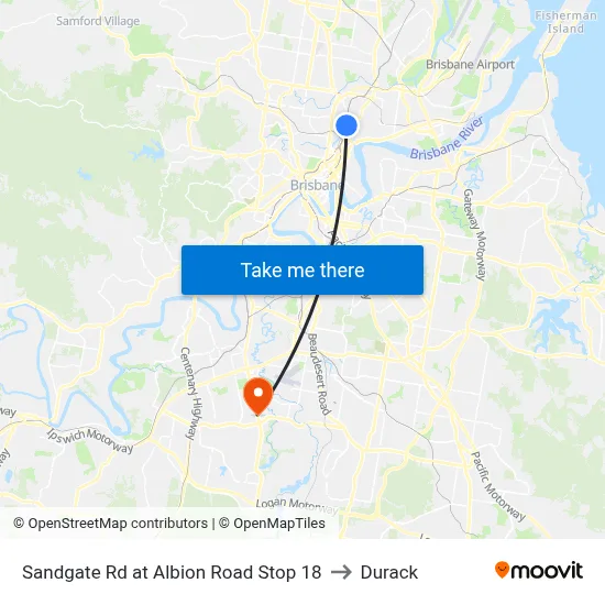 Sandgate Rd at Albion Road Stop 18 to Durack map
