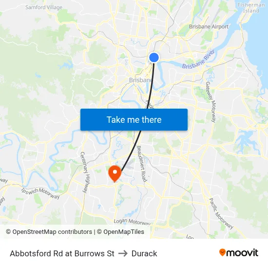 Abbotsford Rd at Burrows St to Durack map