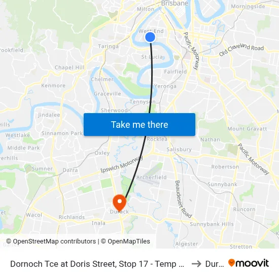 Dornoch Tce at Doris Street, Stop 17 - Temp Closure From 13 July to Durack map