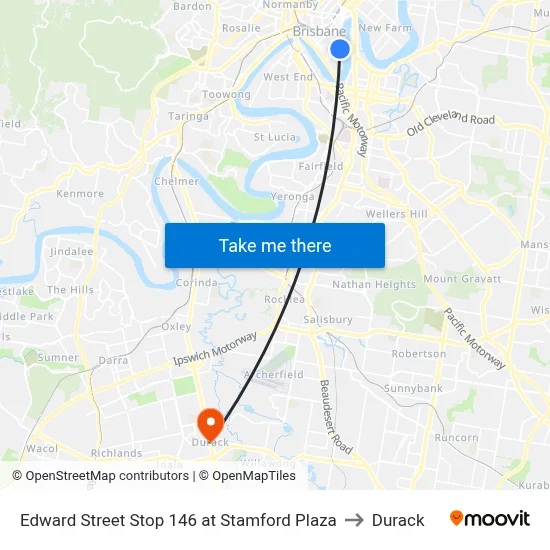 Edward Street Stop 146 at Stamford Plaza to Durack map