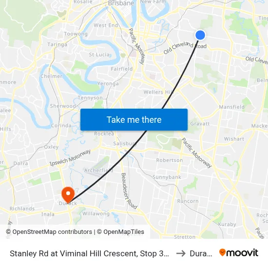 Stanley Rd at Viminal Hill Crescent, Stop 35a to Durack map