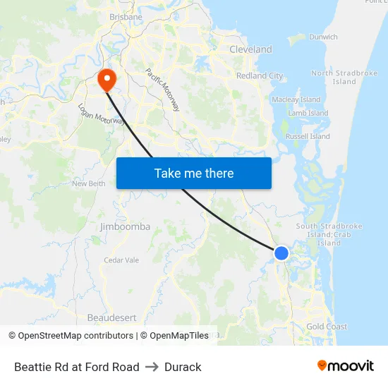 Beattie Rd at Ford Road to Durack map