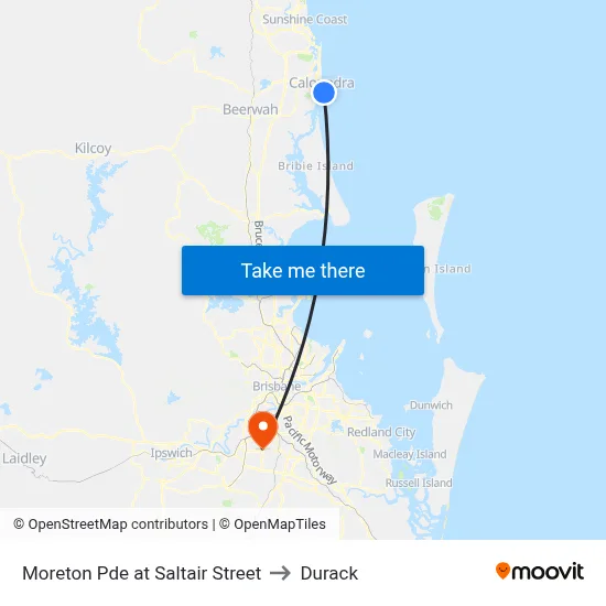 Moreton Pde at Saltair Street to Durack map