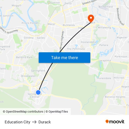 Education City to Durack map