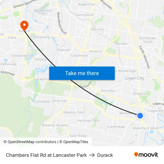Chambers Flat Rd at Lancaster Park to Durack map
