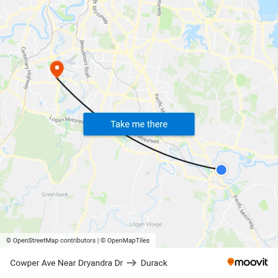 Cowper Ave Near Dryandra Dr to Durack map