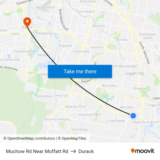 Muchow Rd Near Moffatt Rd to Durack map
