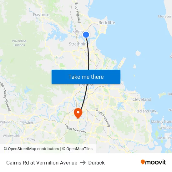 Cairns Rd at Vermilion Avenue to Durack map