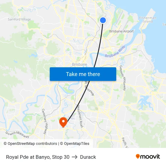 Royal Pde at Banyo, Stop 30 to Durack map