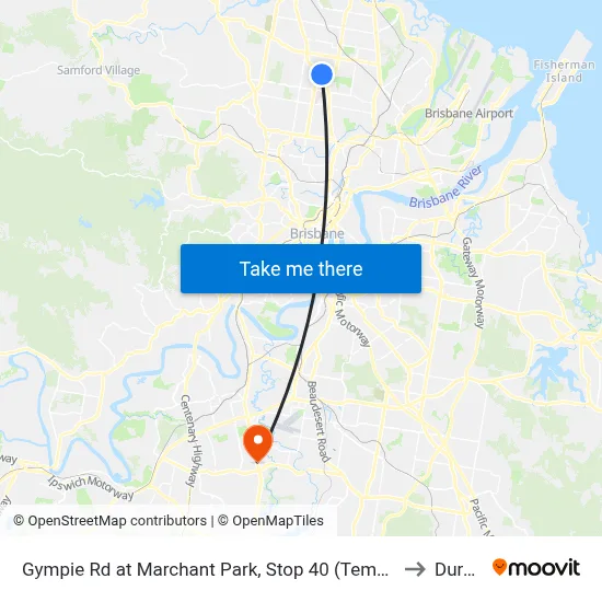 Gympie Rd at Marchant Park, Stop 40 (Temp Closure) to Durack map