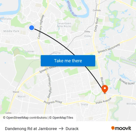 Dandenong Rd at Jamboree to Durack map
