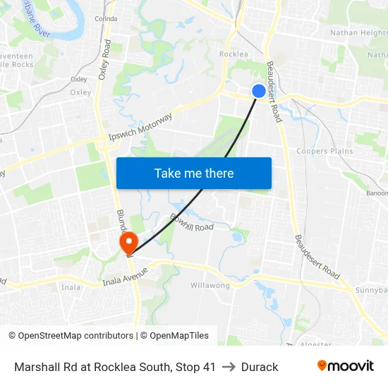 Marshall Rd at Rocklea South, Stop 41 to Durack map